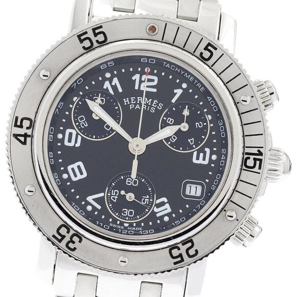 HERMES Clipper diver CL2.310 Chronograph black Dial Quartz Ladies Watch_885106 - Picture 1 of 6